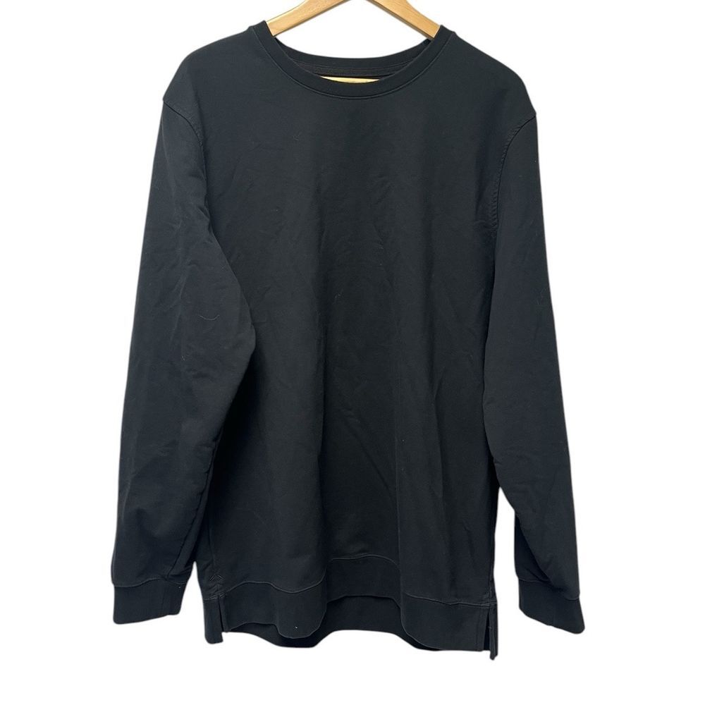 CUTS Sweatshirt Men XXL Black Split Hem Hyperloop Pullover Signature Sweatshirt